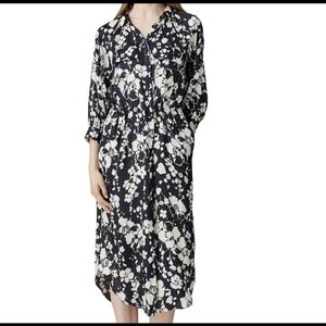 Joie Woman Navy Silk Like Button Print Dress, Size, S